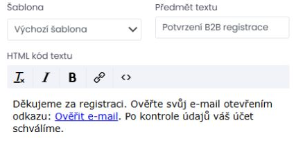 Editace předmětu a obsahu registrační zprávy