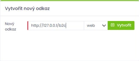 Vytvoření odkazu pro přepnutí do B2C
