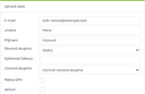 Schválení účtu v jeho detailu