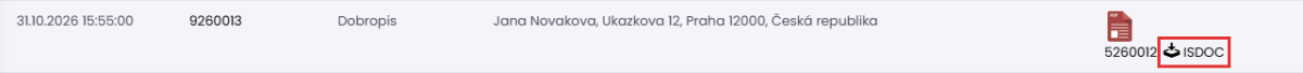 Odkaz ISDOC u dokladu